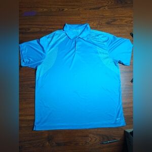 Nike Golf Standard Dri Fit Blue Mens Adult Polo Shirt size 2 XL